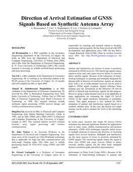 Direction of Arrival Estimation of GNSS Signals Based on Synthetic Antenna Array A