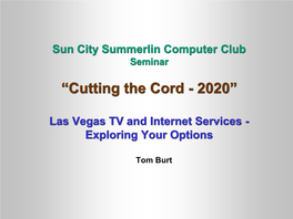 Cutting the Cord 2020