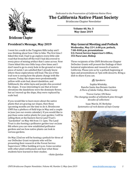 Bristlecone Chapter of the California Native Plant Society