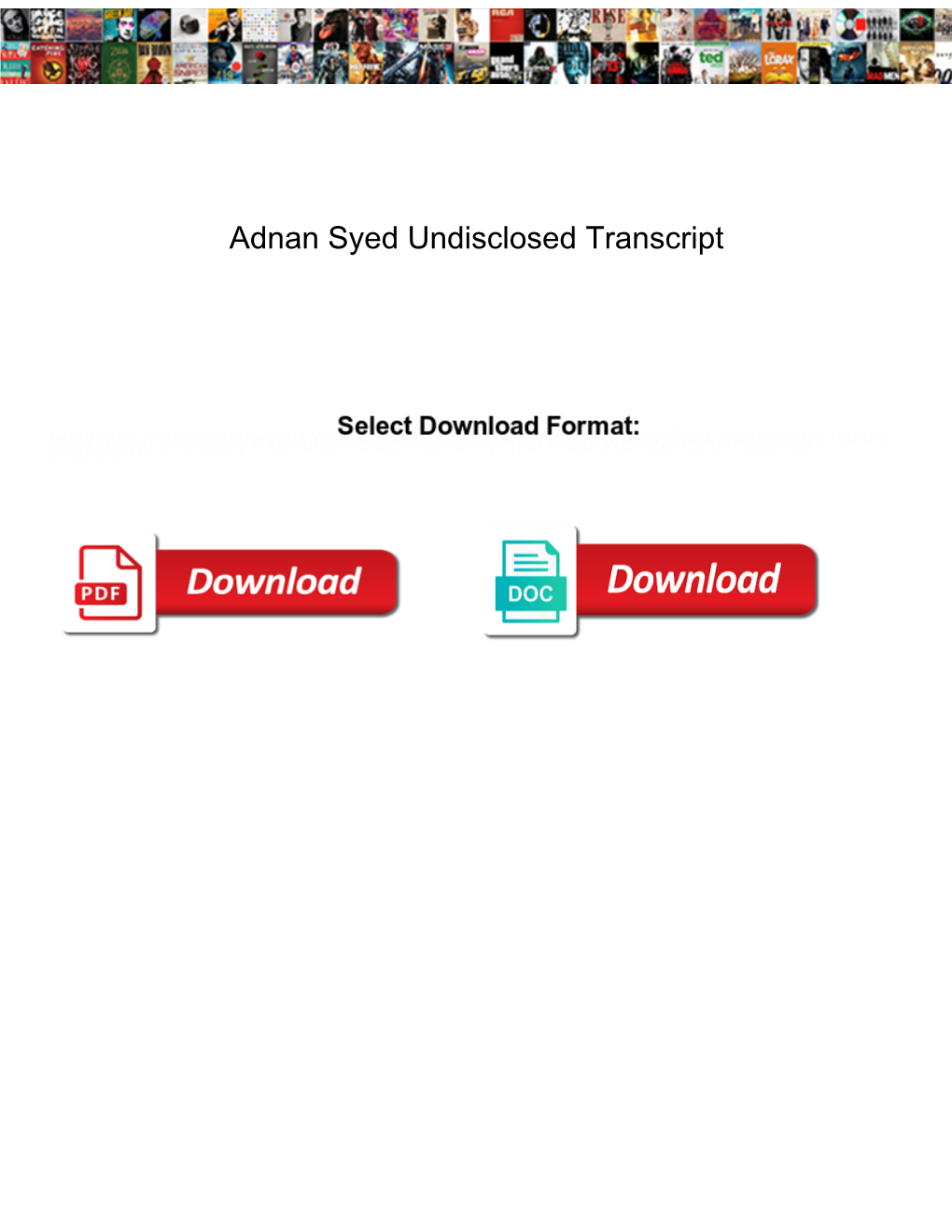 Adnan Syed Undisclosed Transcript