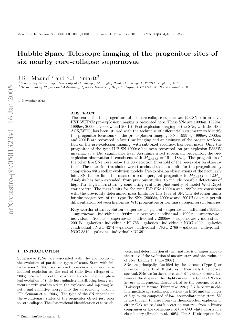 Hubble Space Telescope Imaging of the Progenitor Sites of Six Nearby Core-Collapse Supernovae 3