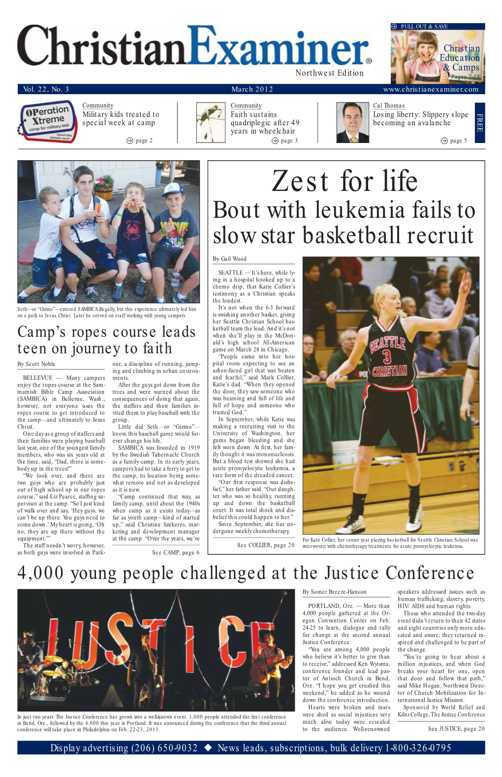 Zest for Life Bout with Leukemia Fails to Slow Star Basketball Recruit by Gail Wood