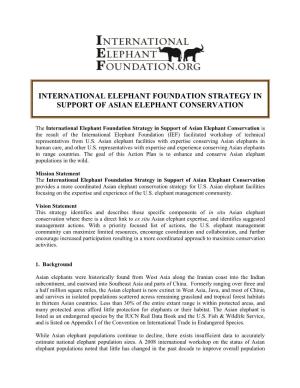The International Elephant Foundation Strategy In