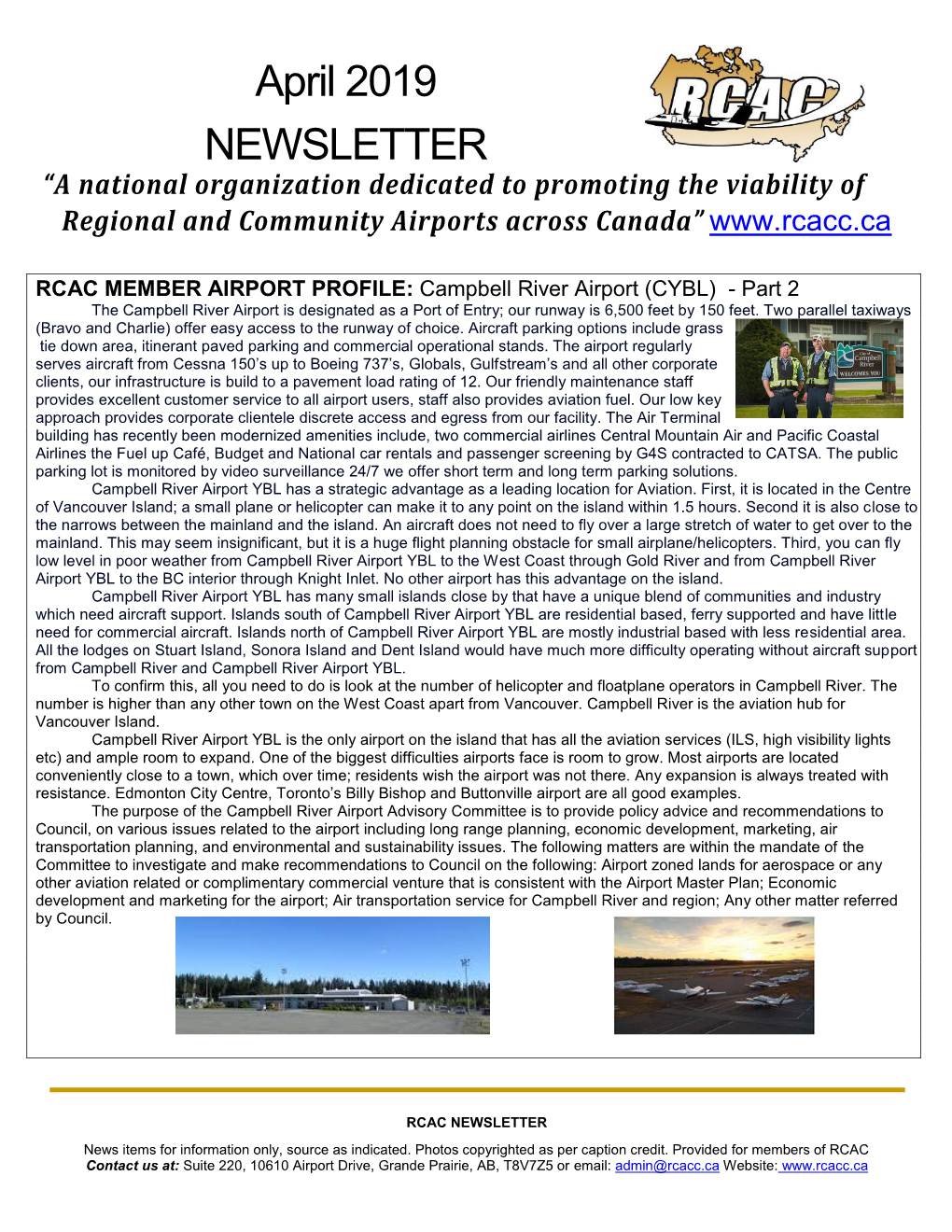 April 2019 NEWSLETTER