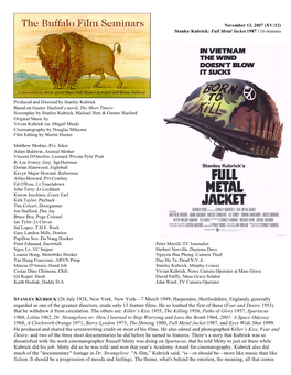 Stanley Kubrick: Full Metal Jacket 1987 116 Minutes