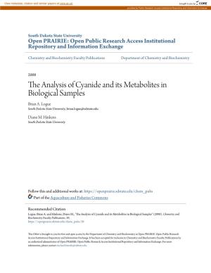 The Analysis of Cyanide and Its Metabolites in Biological Samples Brian A