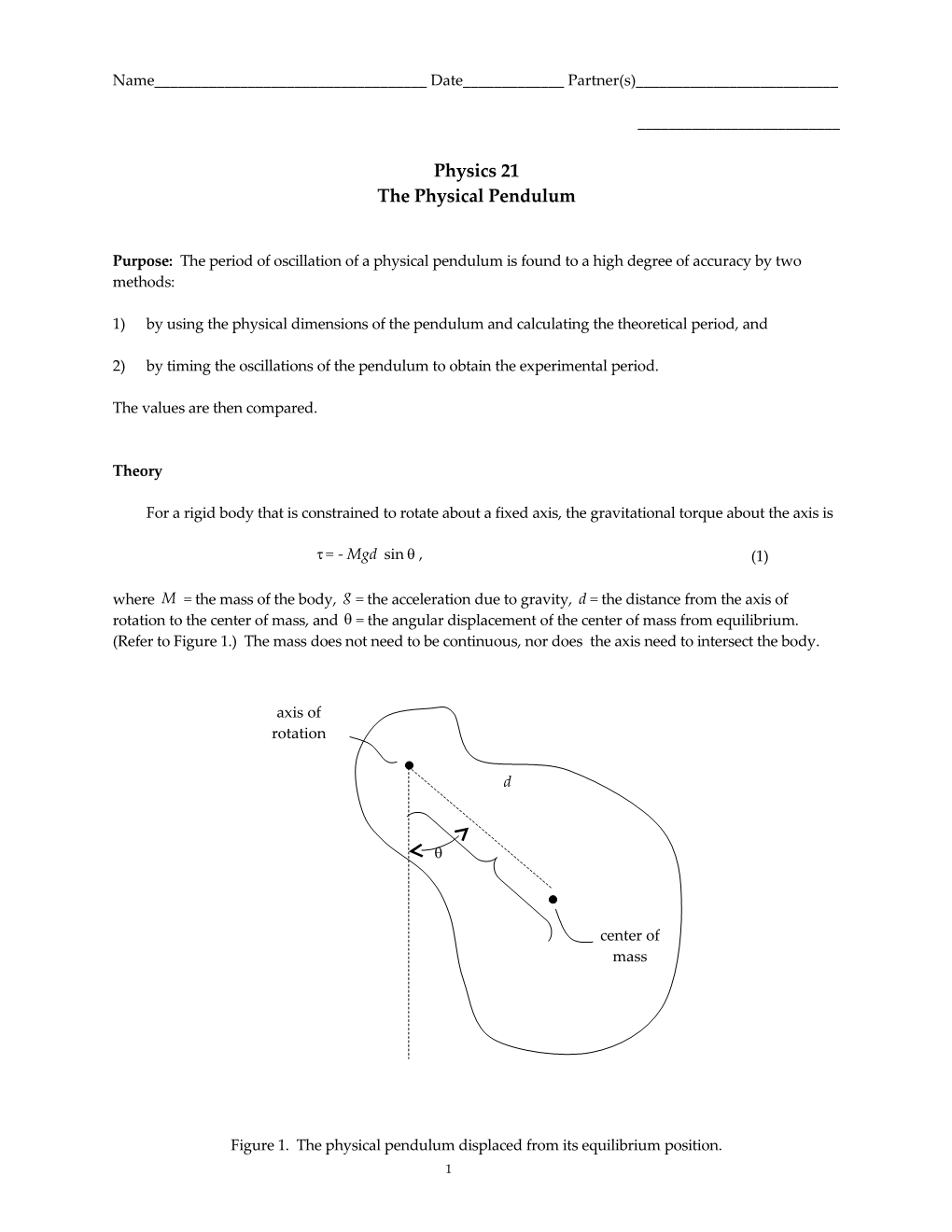 The Physical Pendulum