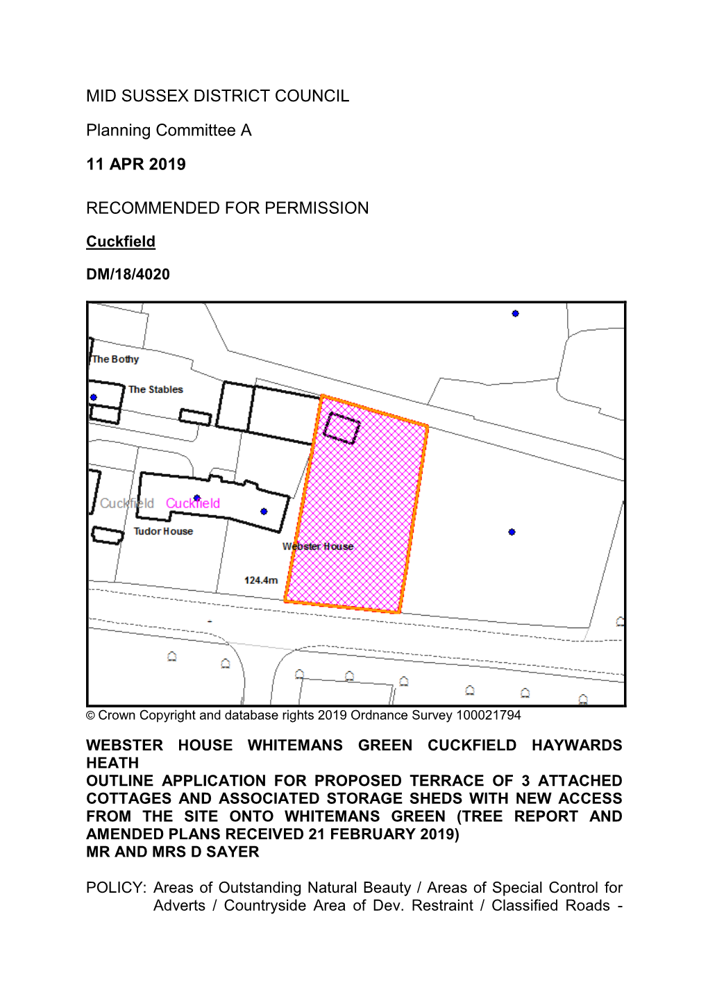 Webster House, Whitemans Green, Cuckfield, Haywards Heath, RH17 5HX. PDF 538 KB