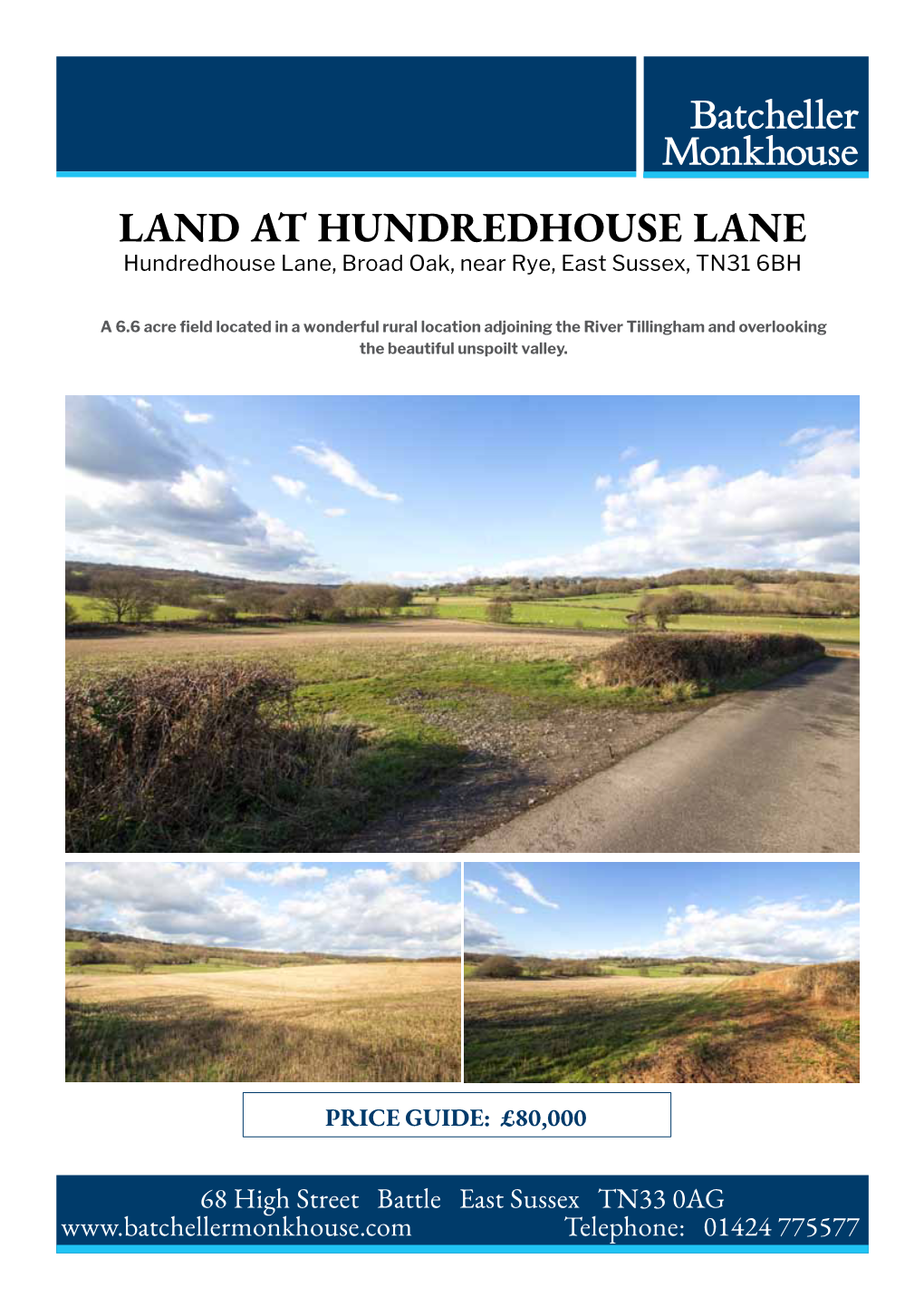 LAND at Hundredhouse Lane Hundredhouse Lane, Broad Oak, Near Rye, East Sussex, TN31 6BH