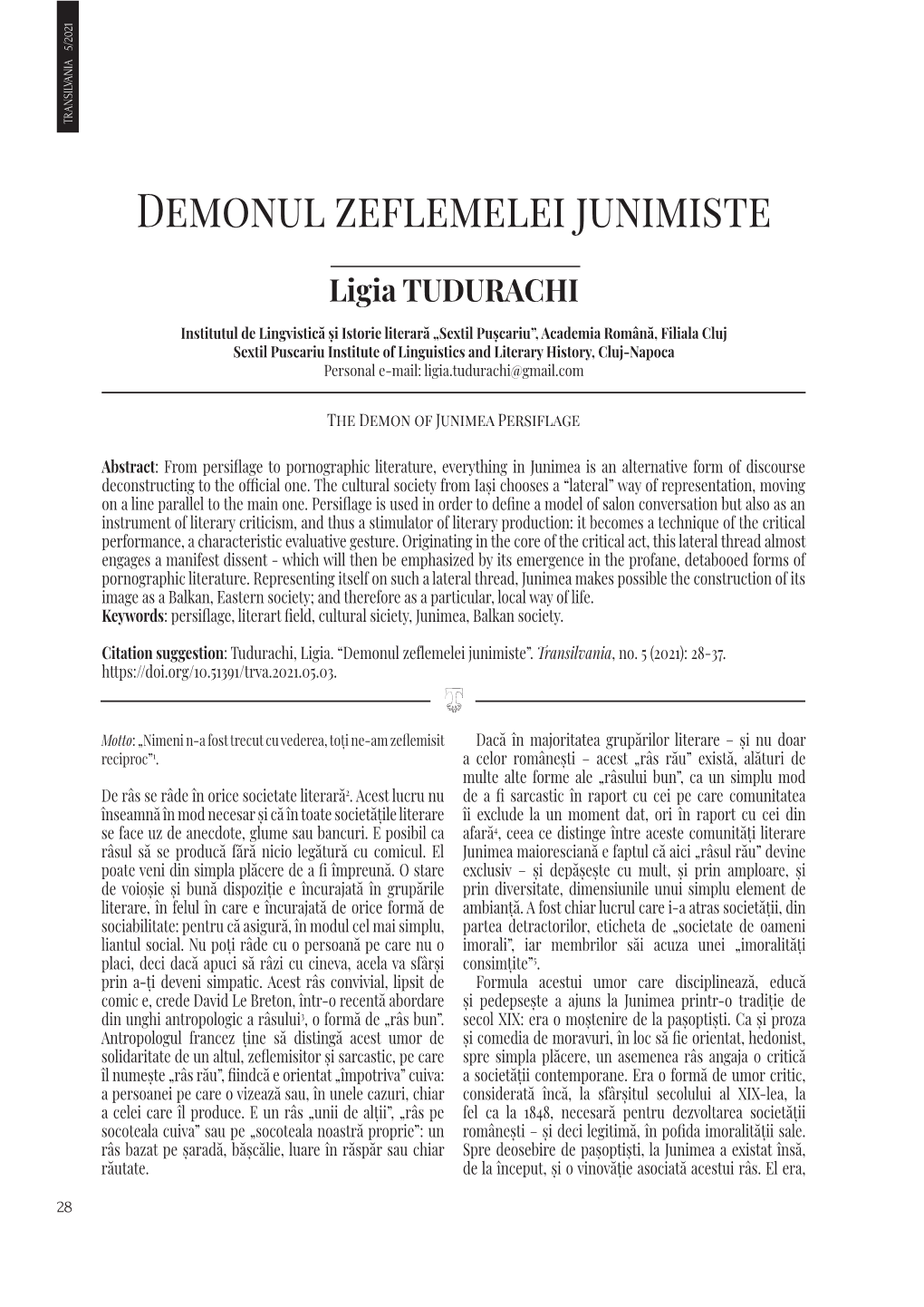 Demonul Zeflemelei Junimiste