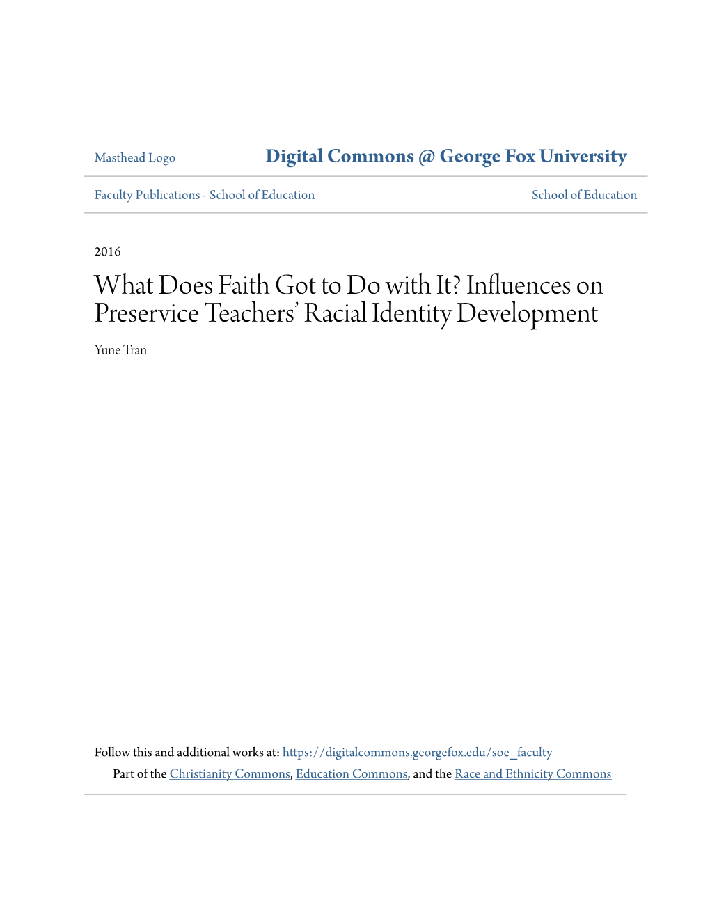 Influences on Preservice Teachers' Racial Identity Development