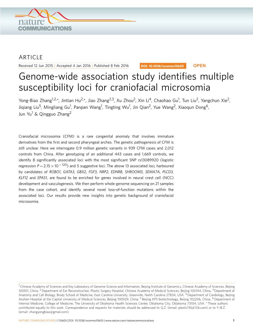 Genome-Wide Association Study Identifies Multiple Susceptibility Loci