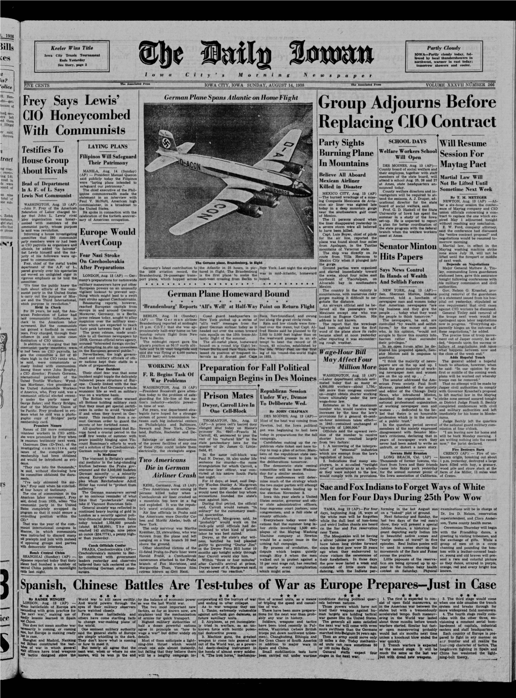 Daily Iowan (Iowa City, Iowa), 1938-08-14