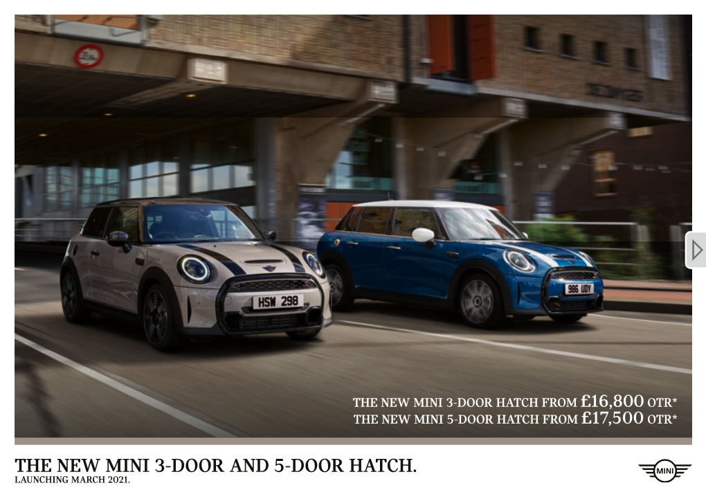 The New Mini 3-Door and 5-Door Hatch. Launching March 2021