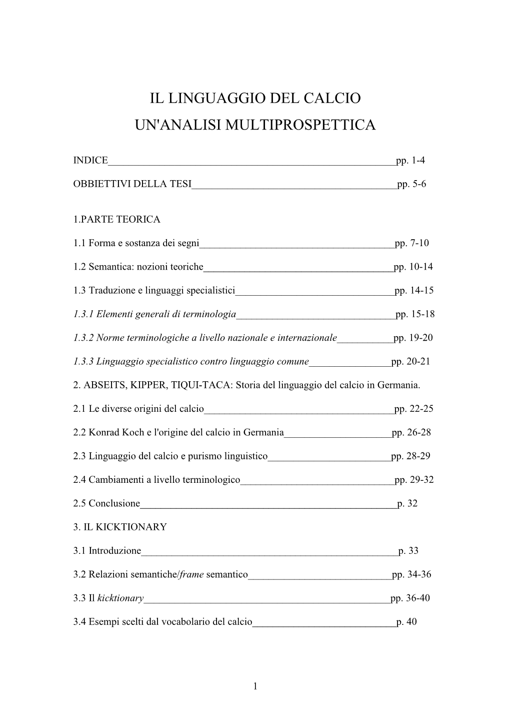 Il Linguaggio Del Calcio Un'analisi Multiprospettica