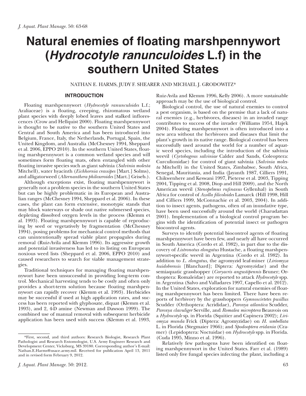 Hydrocotyle Ranunculoides Lf