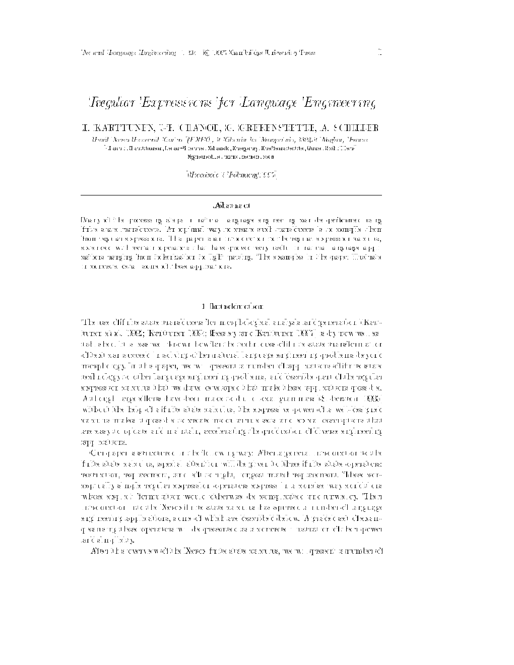 Regular Expressions for Language Engineering