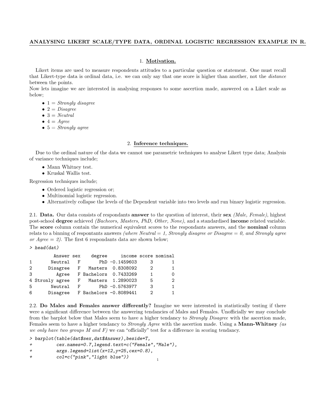 Analysing Likert Scale/Type Data, Ordinal Logistic Regression Example in R