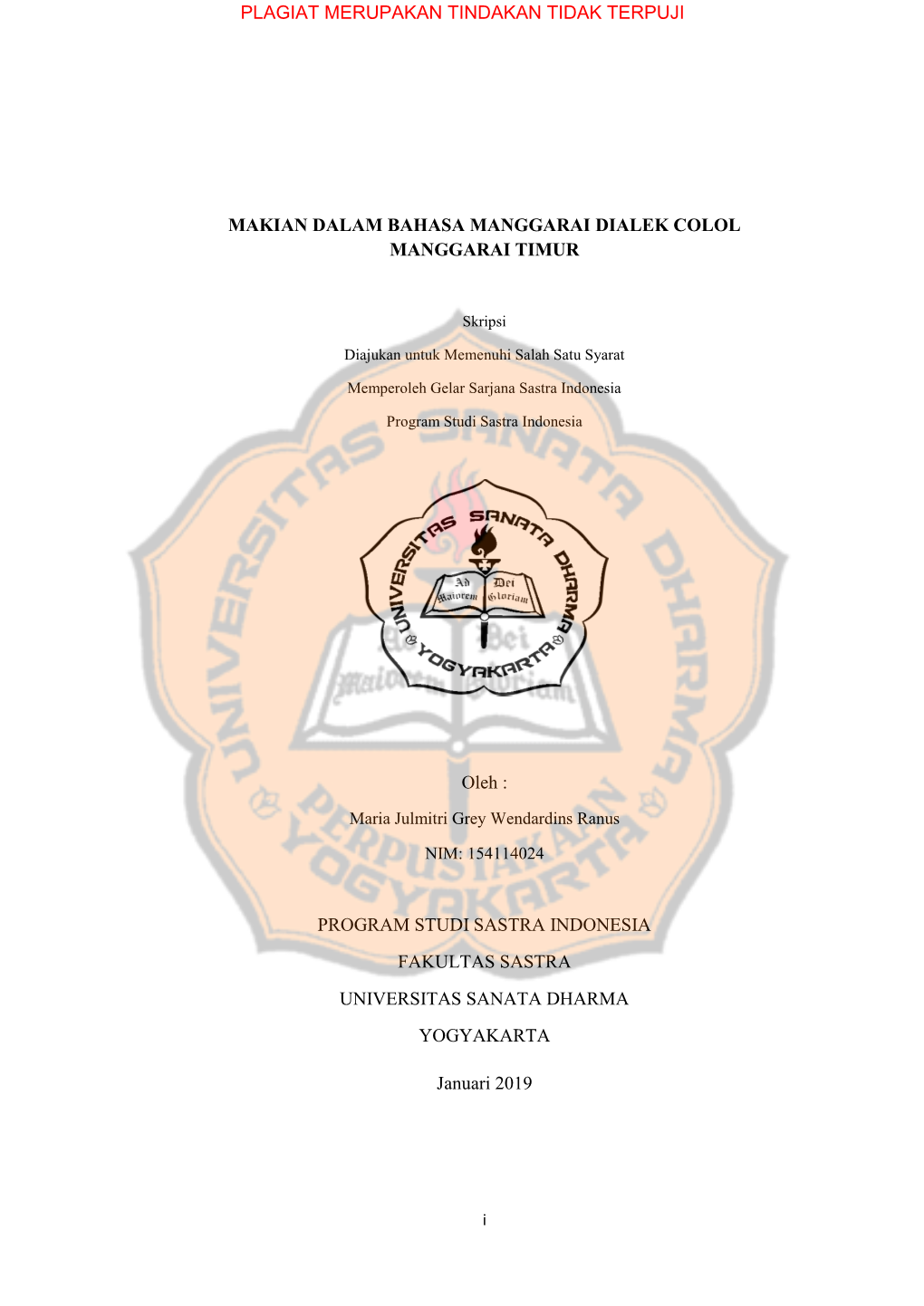 Makian Dalam Bahasa Manggarai Dialek Colol Manggarai Timur