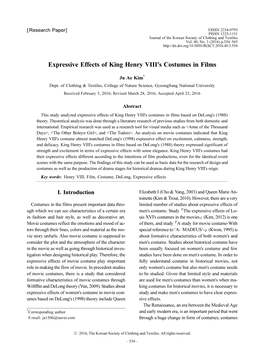 Expressive Effects of King Henry VIII's Costumes in Films