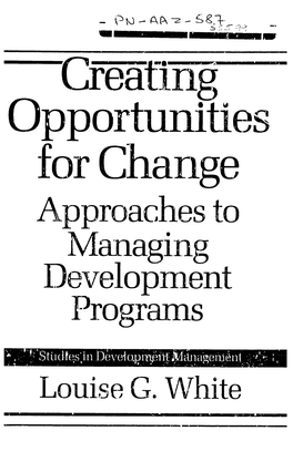 For Change Approaches to Managing Developinent Programs