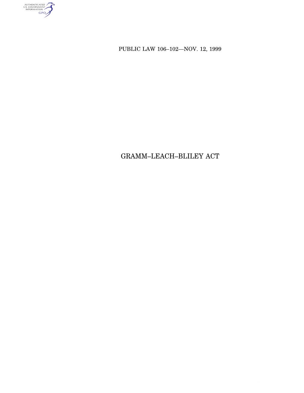 Gramm–Leach–Bliley Act