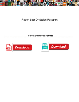 Report Lost Or Stolen Passport