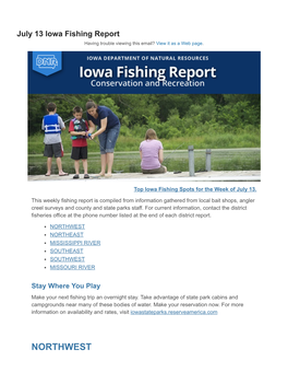 July 13 Iowa Fishing Report.Pdf