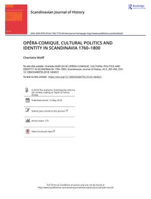 Opéra-Comique, Cultural Politics and Identity in Scandinavia 1760–1800