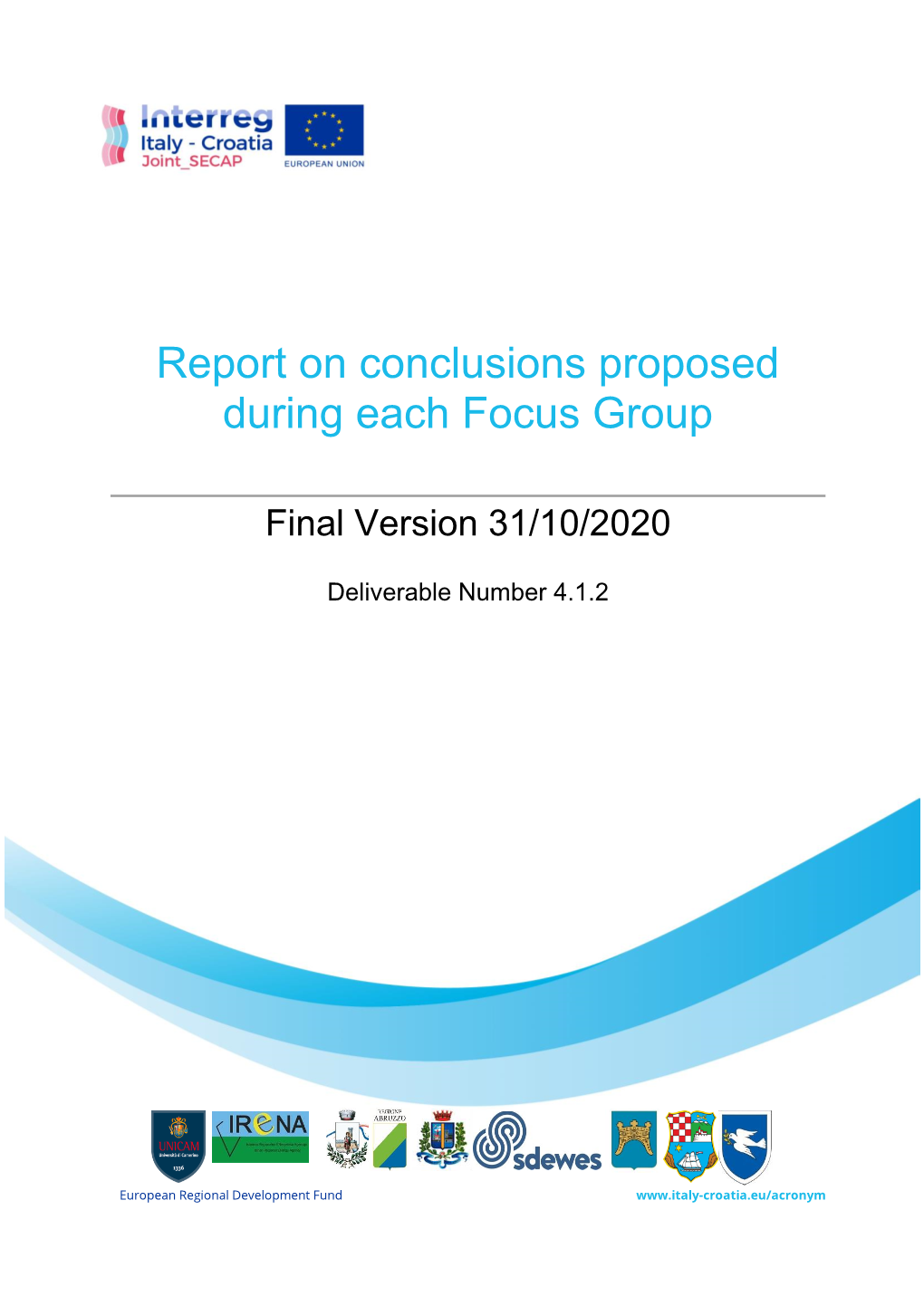 Report on Conclusions Proposed During Each Focus Group