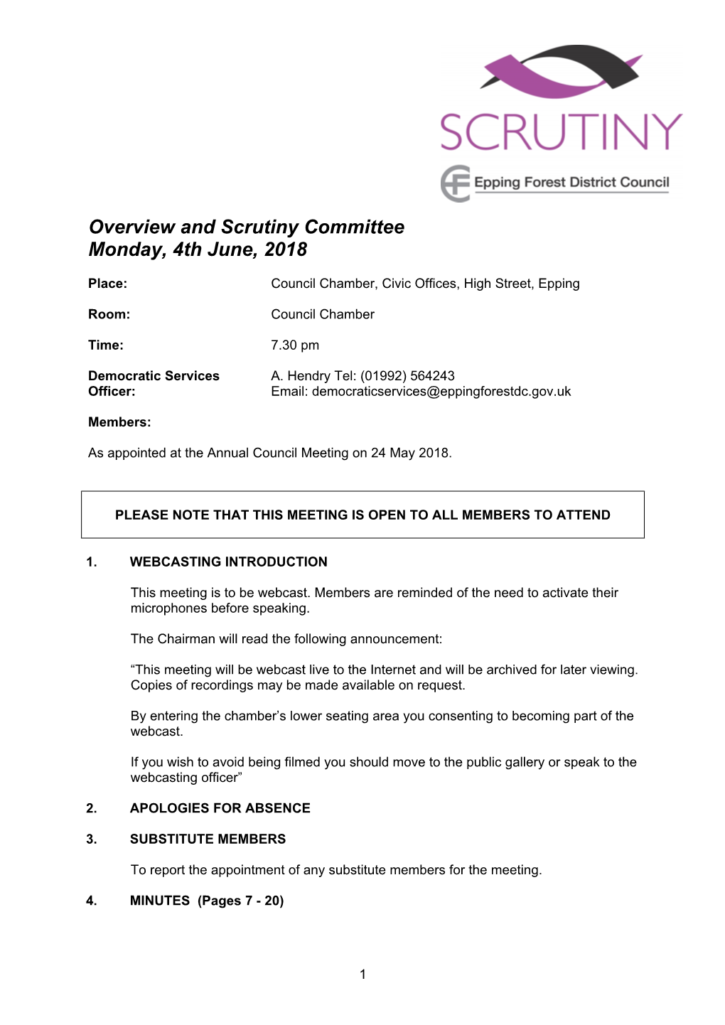 (Public Pack)Agenda Document for Overview and Scrutiny Committee