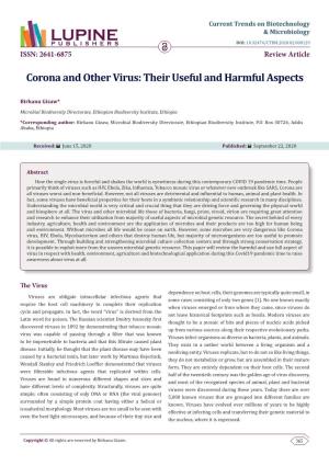 Corona and Other Virus: Their Useful and Harmful Aspects
