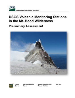 USGS Volcanic Monitoring Stations in the Mt. Hood Wilderness Preliminary Assessment
