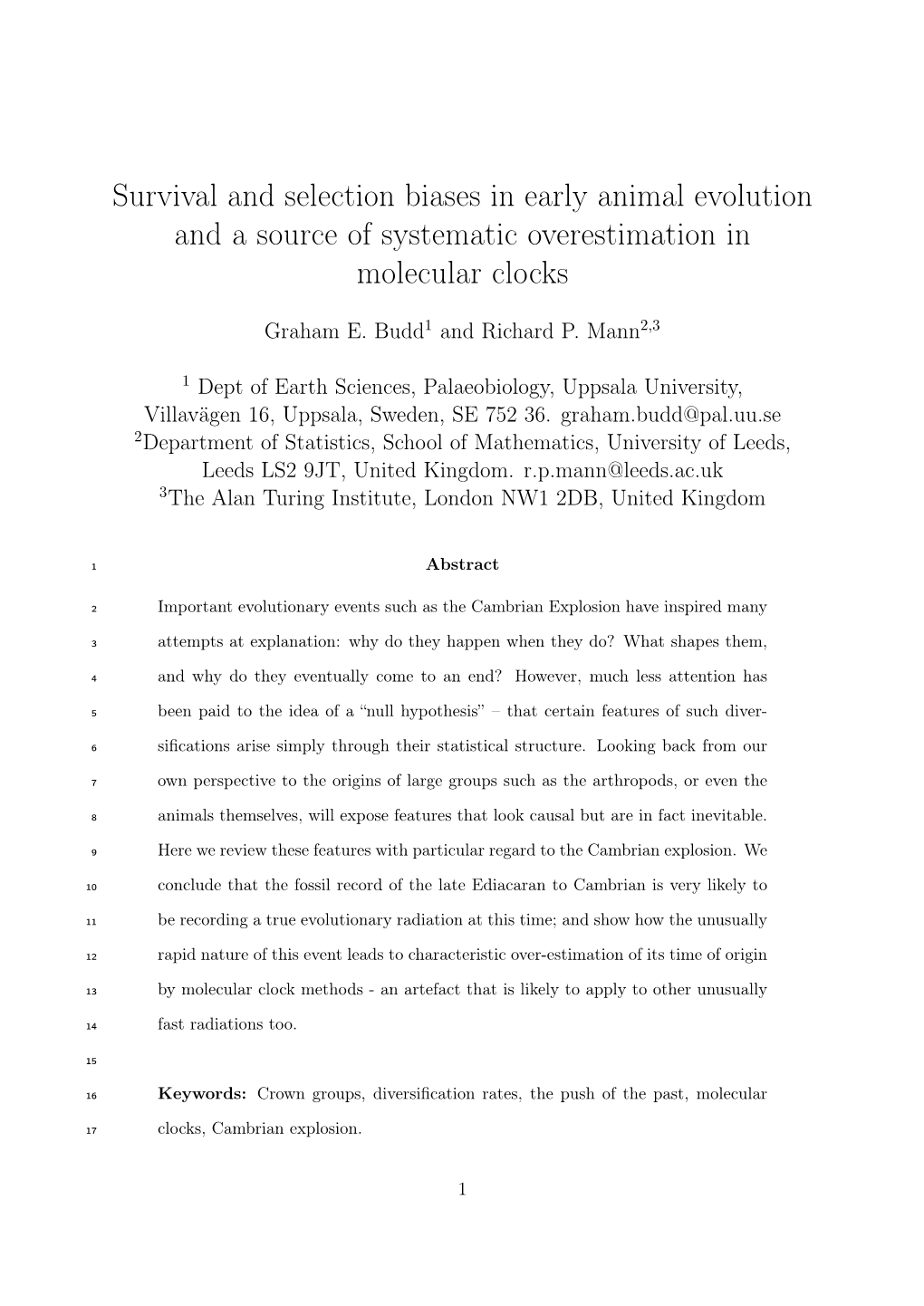 Survival and Selection Biases in Early Animal Evolution and a Source of Systematic Overestimation in Molecular Clocks