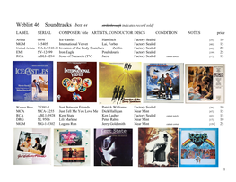 Weblist 46 Soundtracks Box 44 Strikethrough Indicates Record Sold]