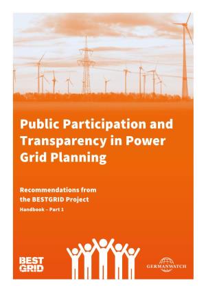 Public Participation and Transparency in Power Grid Planning