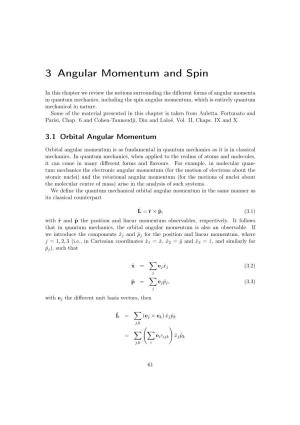3 Angular Momentum and Spin