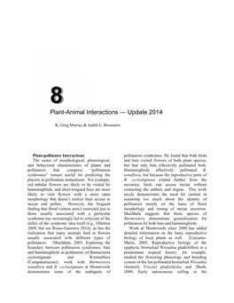 Chapter 8 Plant-Animal Interactions