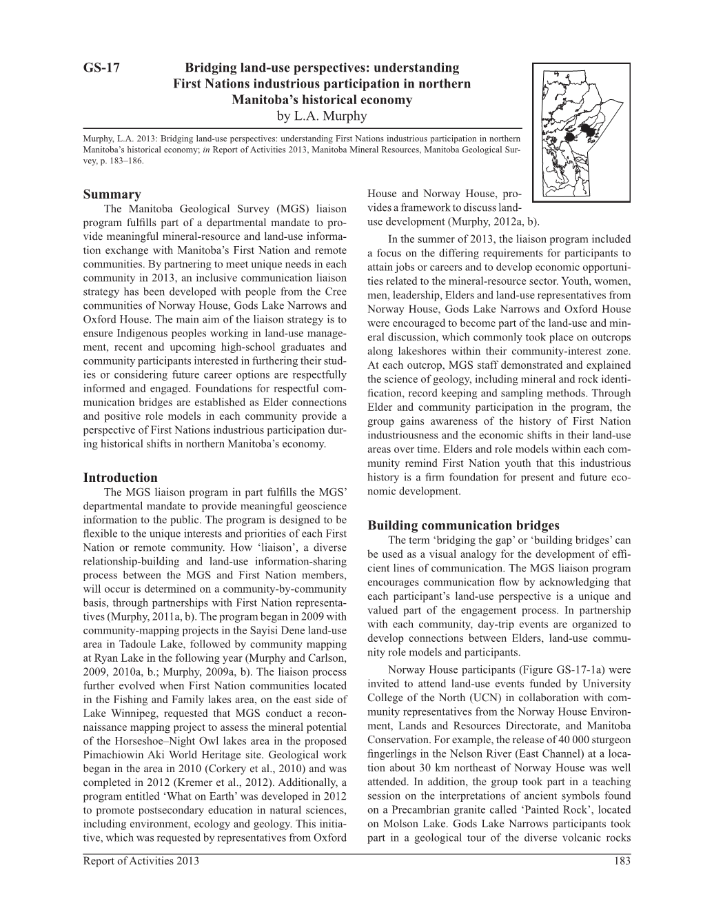 Bridging Land-Use Perspectives: Understanding First Nations Industrious Participation in Northern Manitoba's Historical Econom