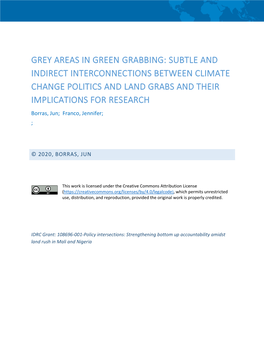 Grey Areas in Green Grabbing: Subtle