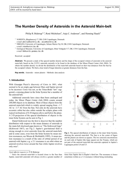 The Number Density of Asteroids in the Asteroid Main-Belt