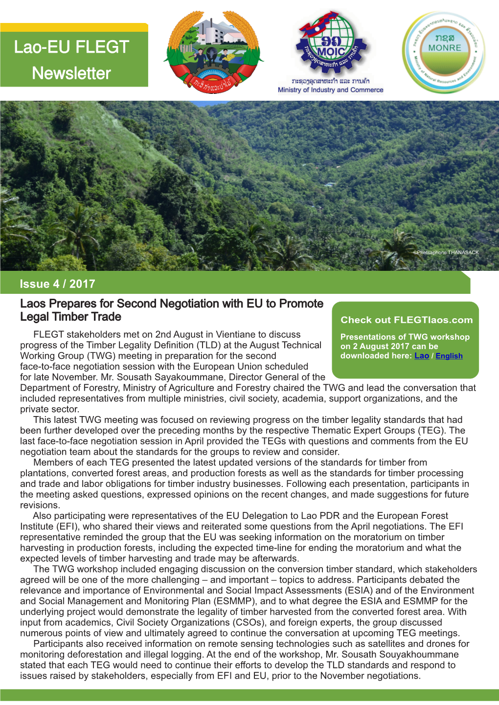 Lao-EU FLEGT Newsletter Issue4.Cdr