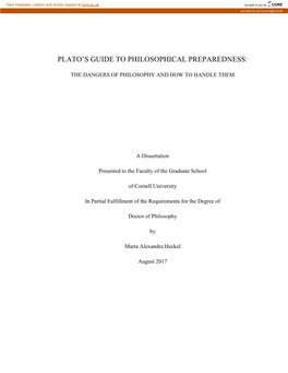 Plato's Guide to Philosophical Preparedness