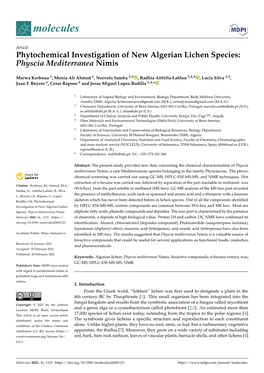 Phytochemical Investigation of New Algerian Lichen Species: Physcia Mediterranea Nimis