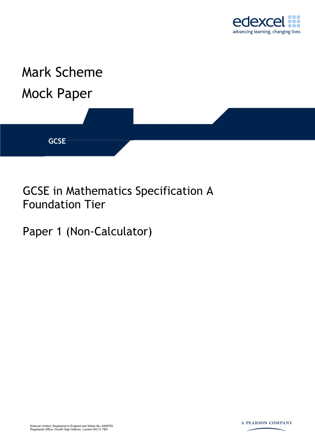 GCSE in Mathematics Specification A