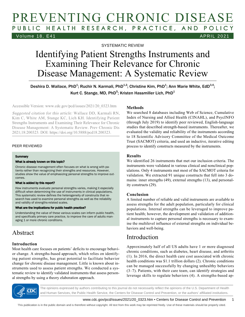 Identifying Patient Strengths Instruments and Examining Their Relevance for Chronic Disease Management: a Systematic Review