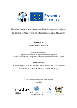 The Relationship Between Bangladeshi Immigrant Parents and Their Children in Portugal: Focus on Education and Sociability Aspect