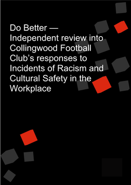 Independent Review Into Collingwood Football Club's Responses To