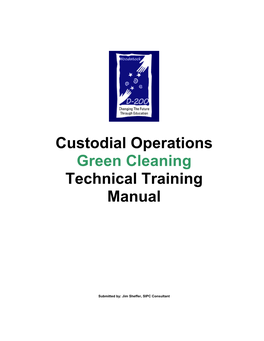 Custodial Operations Green Cleaning Technical Training Manual
