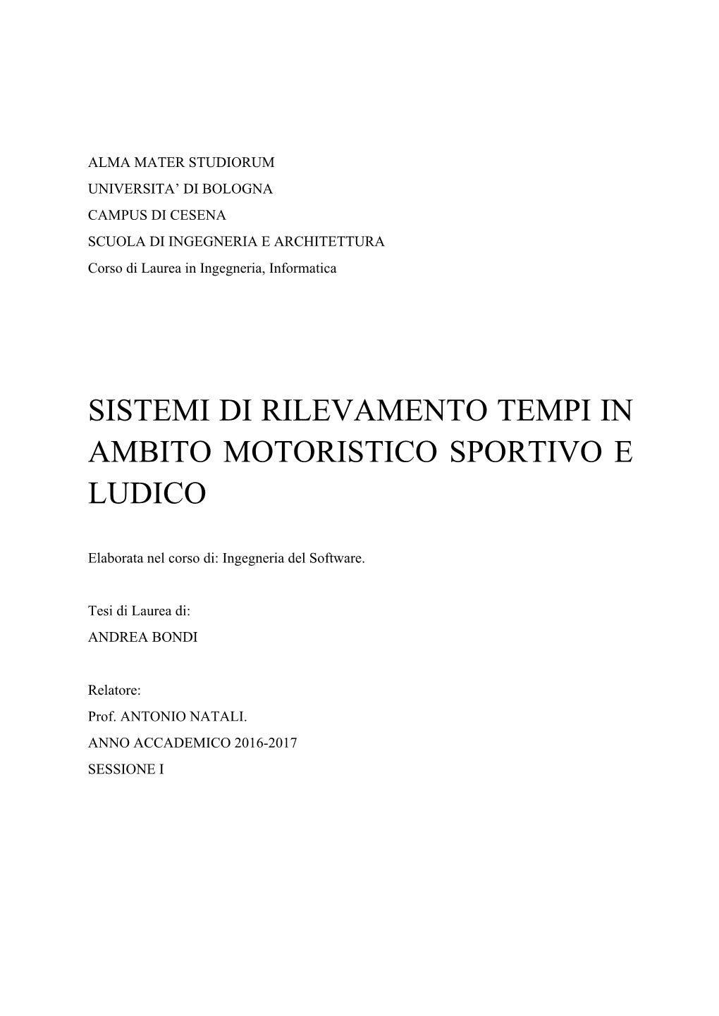 Sistemi Di Rilevamento Tempi in Ambito Motoristico Sportivo E Ludico